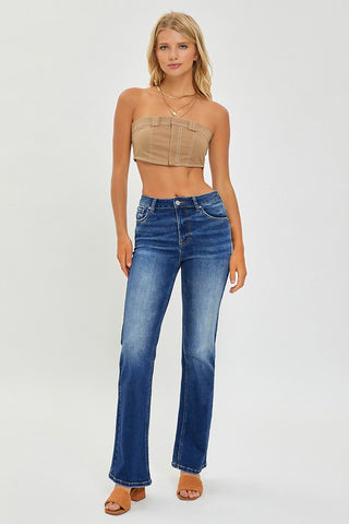 Risen Jeans MID RISE RELAXED BOOTCUT JEANS RDP 5575 DARK