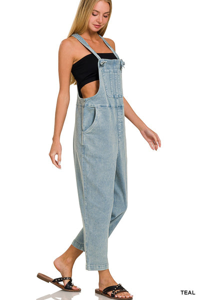 WASHED KNOT STRAP RELAXED FIT OVERALLS 1868