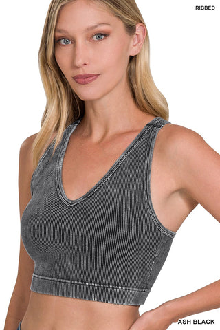 Washed Ribbed Cropped Tank 6114 6144
