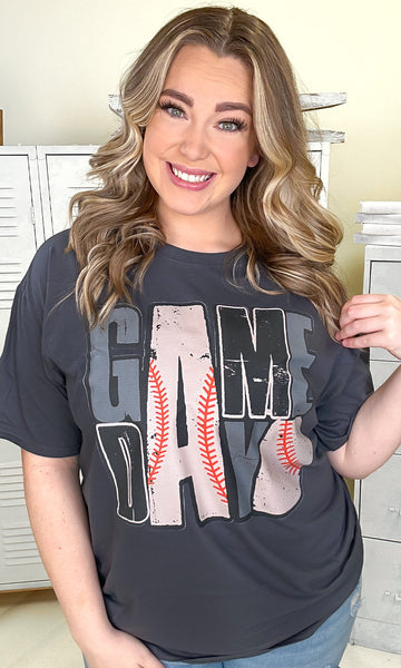 Game Day Stacked Baseball Graphic T-Shirt BGT