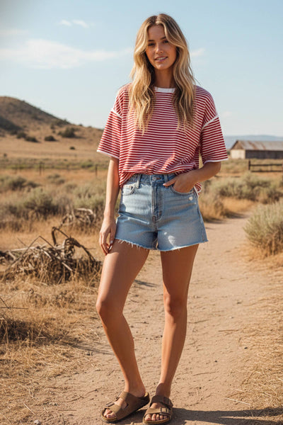 Striped Oversized Knit Top 2243