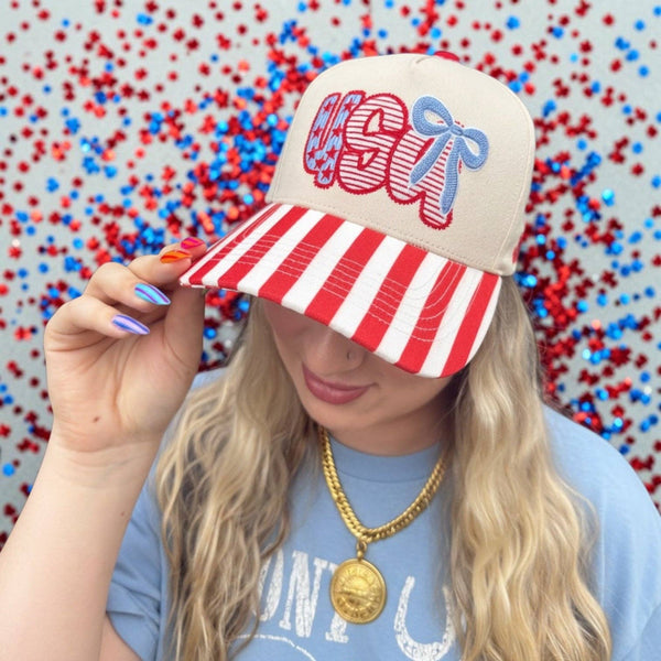 USA Bow Stripe Cap 6J