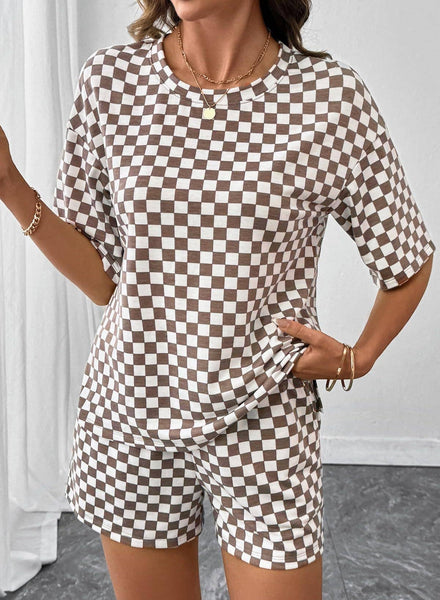 Checkerboard Set Drawstring Shorts 9920