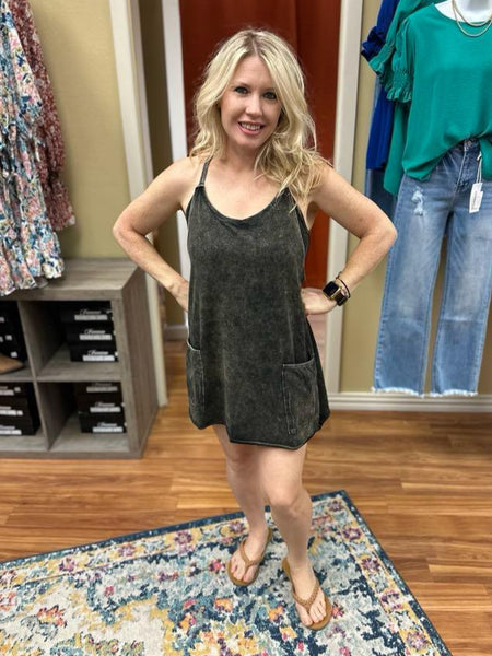 Acid Washed Mini Dress 3406