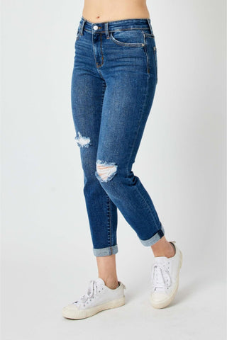 Judy Blue Mid Rise Destroy Slim 82607