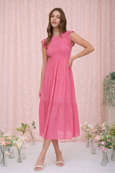 Smocked Tiered Midi Dress 2029