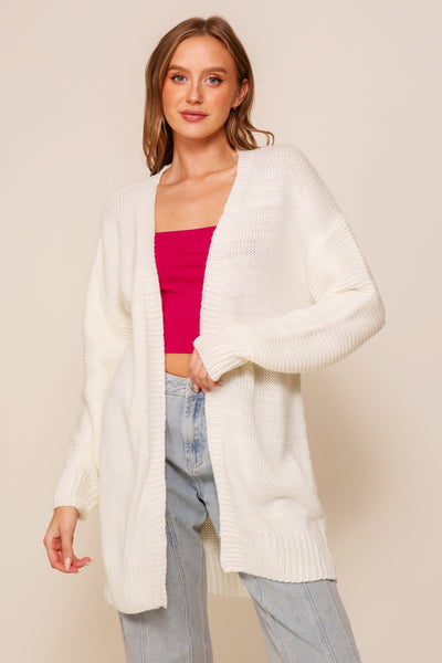 Long Sleeve Cardigan with Heart on Back 8252