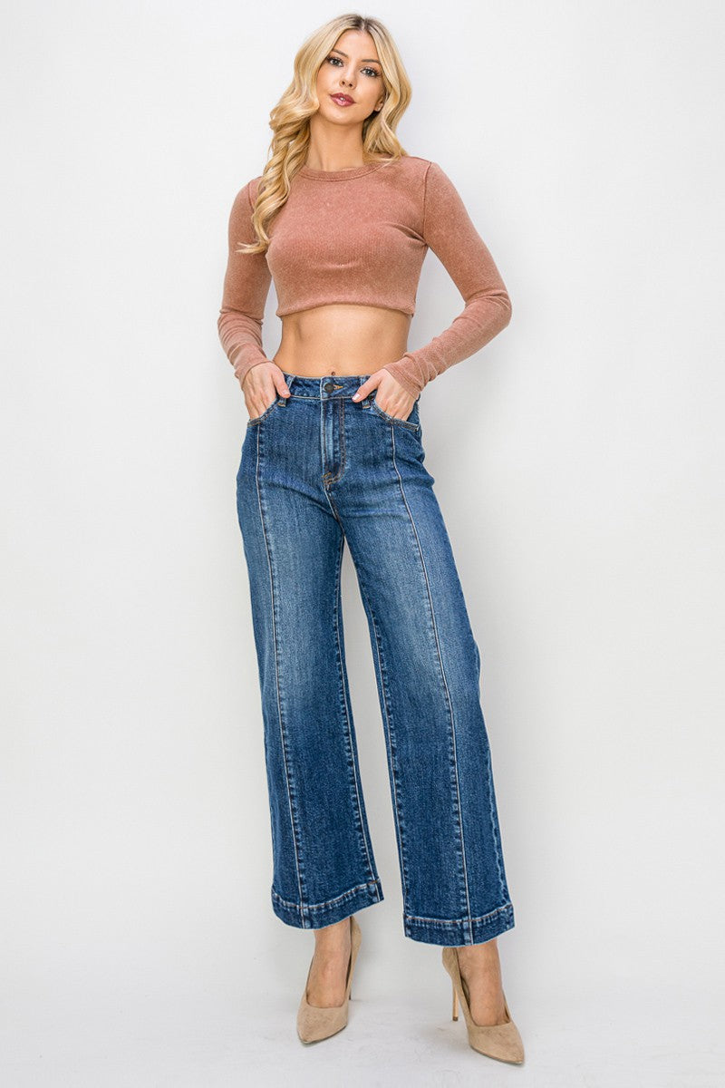 Risen High Rise Crop Wide 5687