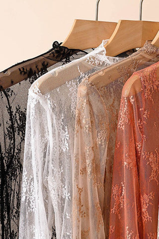 Sheer Lace Long Sleeve 10T