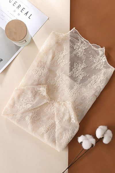 Sheer Lace Long Sleeve 10T