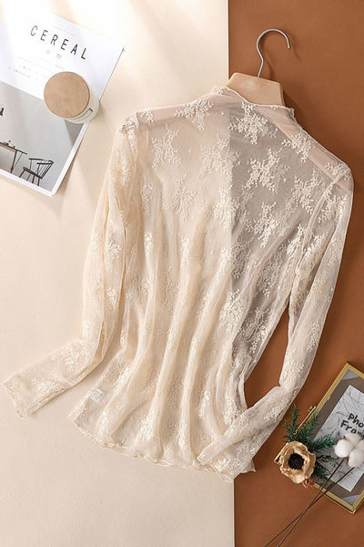 Sheer Lace Long Sleeve 10T