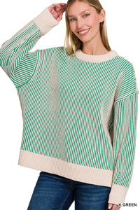 Two Tone Crewneck Sweater 2401