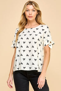 Bow Top with Sleeve Tie 1737