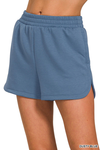 Scuba Elastic Waistband Dolphin Shorts 4077