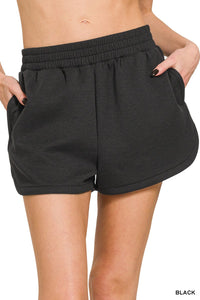 Scuba Elastic Waistband Dolphin Shorts 4077