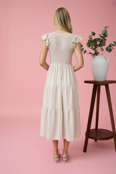 FLUTTER SLEEVE MAXI DRESS 2179