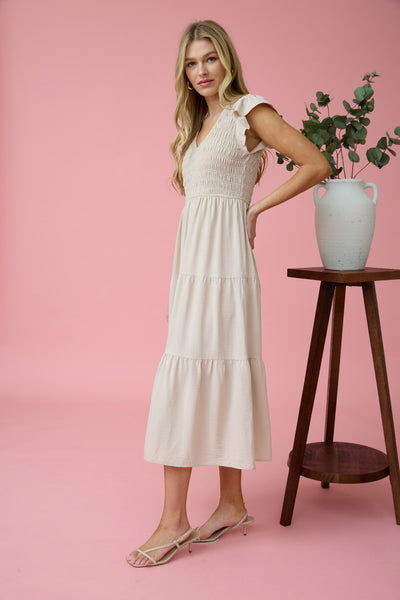 FLUTTER SLEEVE MAXI DRESS 2179