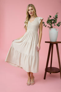 FLUTTER SLEEVE MAXI DRESS 2179