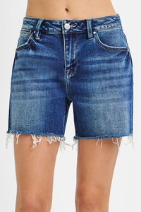 Risen Mid Rise Relaxed Fit Mid Length Shorts Dark 6284