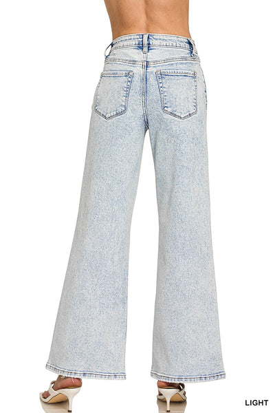 Zenana Light Wash Wide Leg Jeans 9586