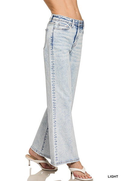 Zenana Light Wash Wide Leg Jeans 9586