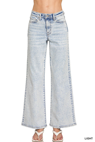 Zenana Light Wash Wide Leg Jeans 9586