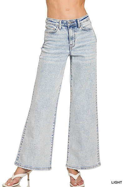 Zenana Light Wash Wide Leg Jeans 9586