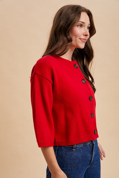 Half Sleeve Button Down Knit Cardigan 8453