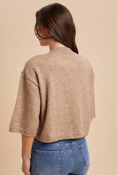 Half Sleeve Button Down Knit Cardigan 8453