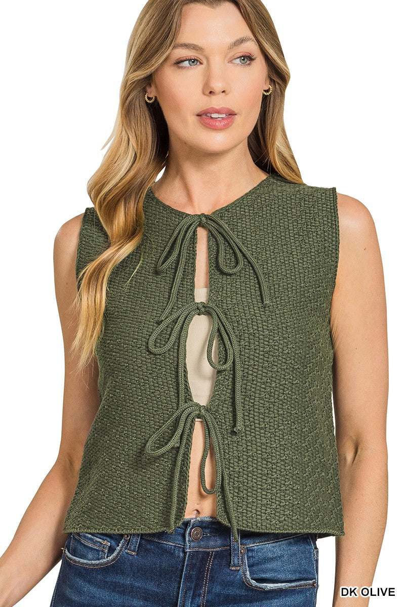 Tie Front Sweater Vest 2609