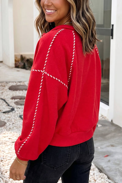 Colorblock Collar Stitching Pullover 2020
