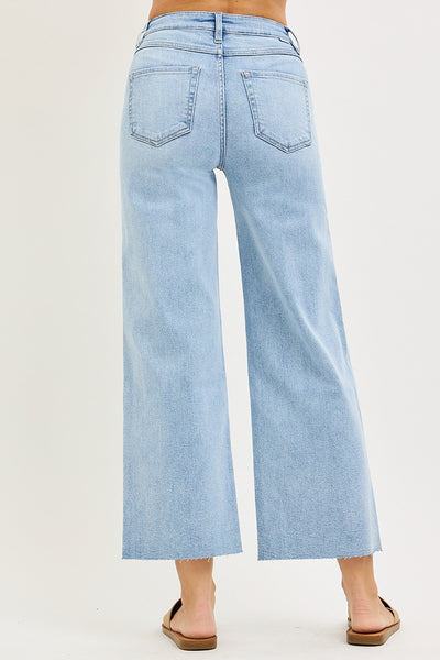 Risen Tummy Control High Rise Crop Wide Leg Jeans 5954