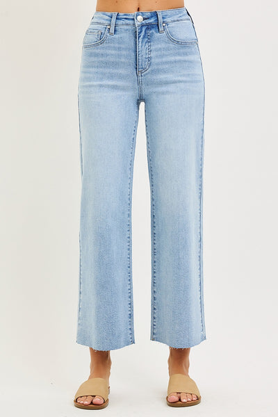 Risen Tummy Control High Rise Crop Wide Leg Jeans 5954