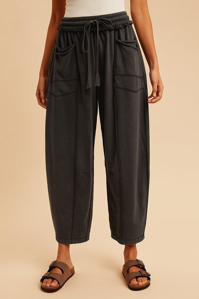 Mineral Wash Barrel Fit Utility Knit Pants 6612