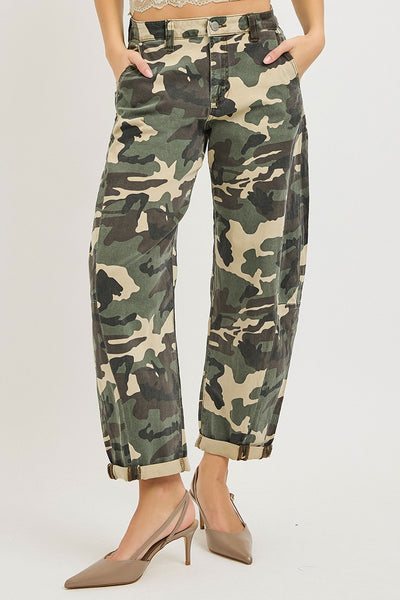 Risen High Rise Ankle Barrel Roll Up Pants 21201