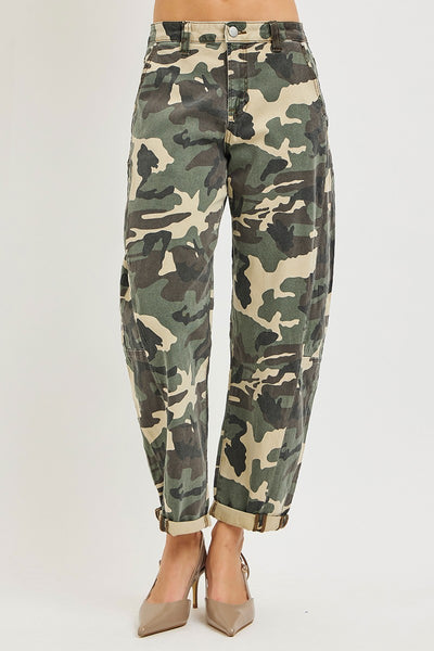 Risen High Rise Ankle Barrel Roll Up Pants 21201