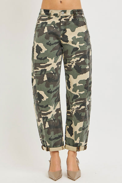 Risen High Rise Ankle Barrel Roll Up Pants 21201