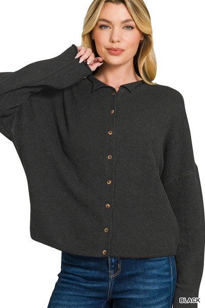 Collared Button Down Cardigan Sweater 2719