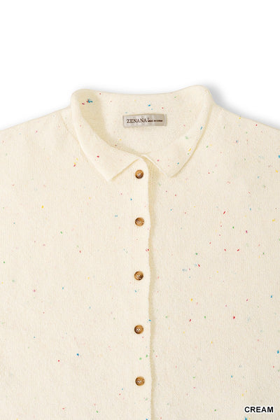 Collared Button Down Cardigan Sweater 2719