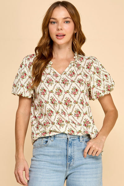 Floral Puff Sleeve Top 39
