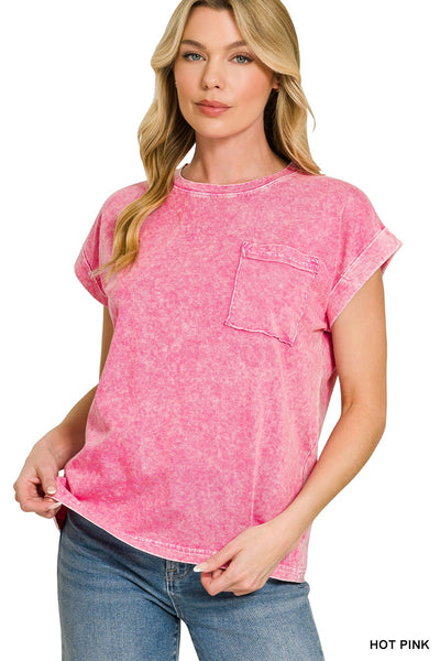 Halo Snow Washed Cuffed Short Sleeve Tee 3576