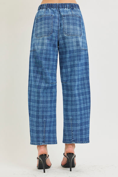 Risen Slouchy Barrel Plaid Jeans 21258