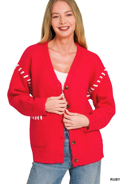 Hand Made Stitch Detailed Cardigan 2773