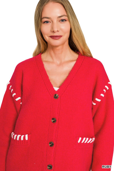 Hand Made Stitch Detailed Cardigan 2773