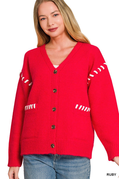 Hand Made Stitch Detailed Cardigan 2773