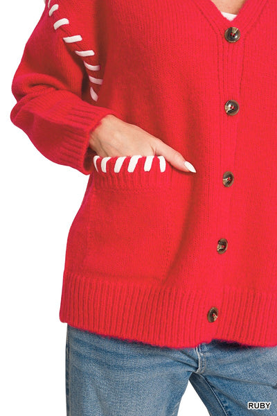 Hand Made Stitch Detailed Cardigan 2773