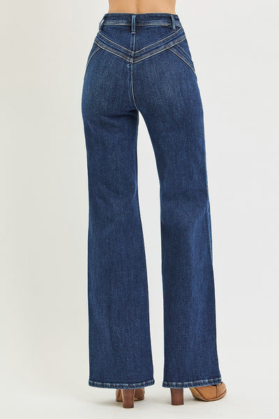 Risen High Rise Wide Leg Yoke Detail Jeans 20015