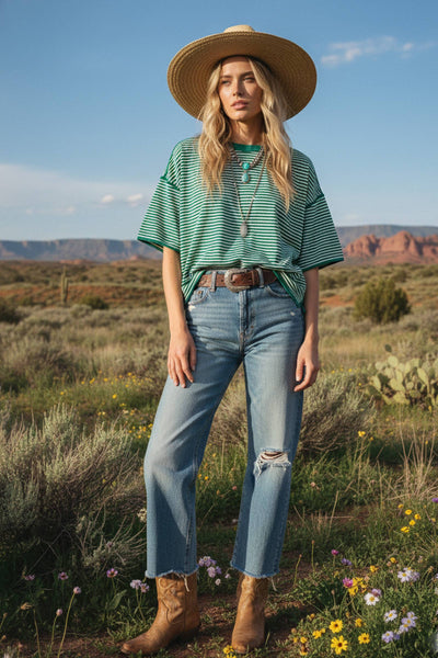 Striped Oversized Knit Top 2243