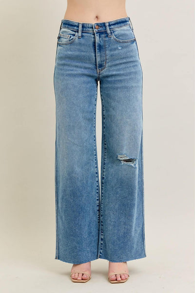 Judy Blue Vintage Wash Wide Leg Jeans 8608