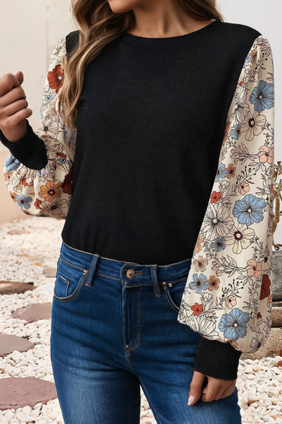 Flower Puff Sleeve Top 4740F
